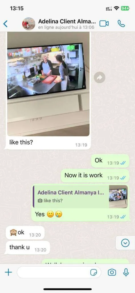 WhatsApp chat: rapid technical assistance